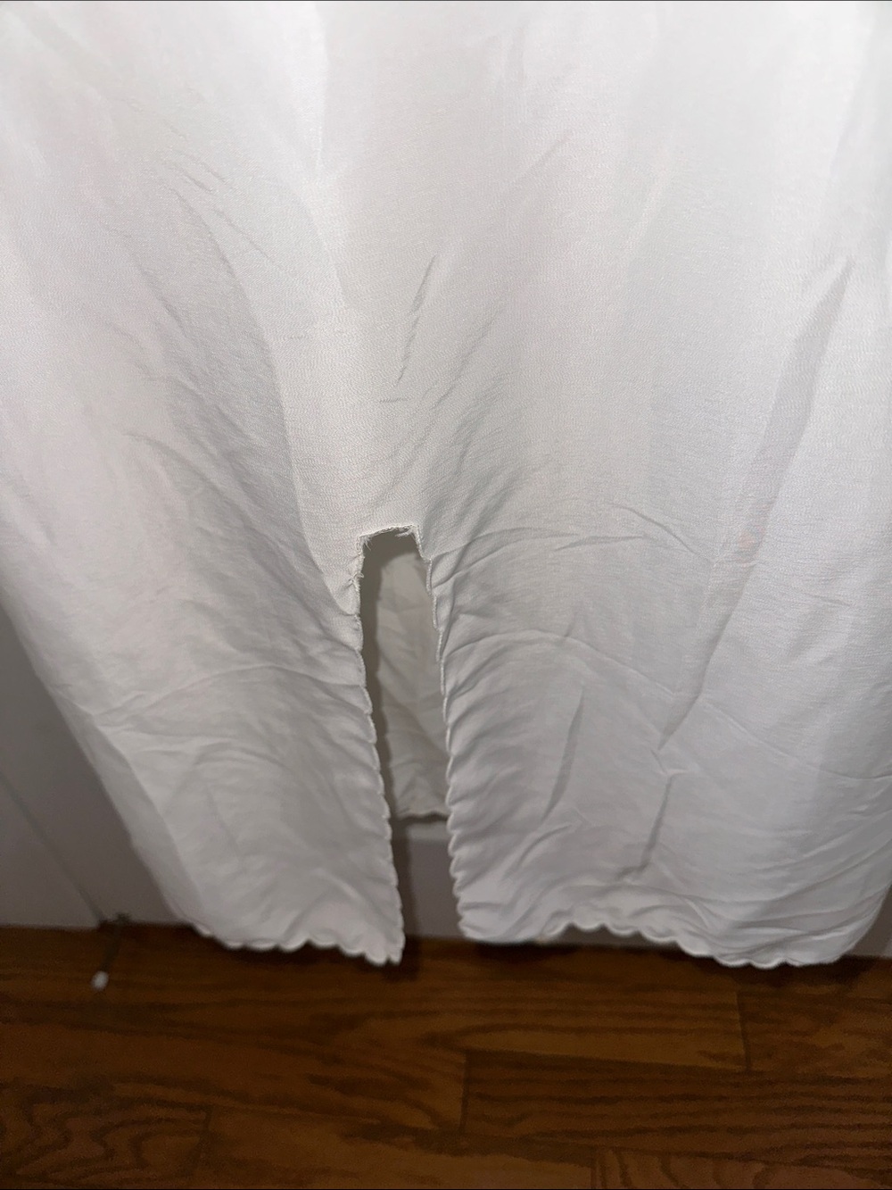 Vintage White Long Maxi Half‎ Slip with Scalloped Hem - Picture 5 of 6